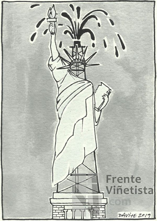 Estatua de la libertad del petróleo - Viñeta de Davite