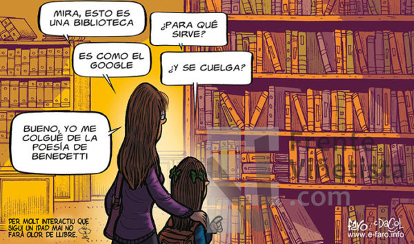 Bibliotecas - Viñeta de Andrés Faro