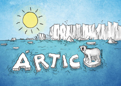 Cambio climático en el Ártico - Viñeta de ELKOKO