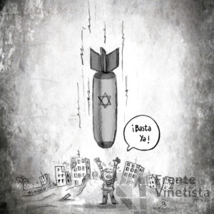 Viñeta sobre los ataques de Israel a Palestina. Autor elkoko