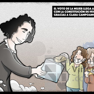 El voto femenino llega a España con Clara Campoamor. - Viñeta de Ben