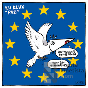Ku Klux "Paz". Viñetas de racismo. Autor Lope