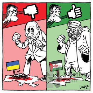 A Pedro Sánchez le gusta esto. Viñetas de Guerras-Conflictos. Autor Lope